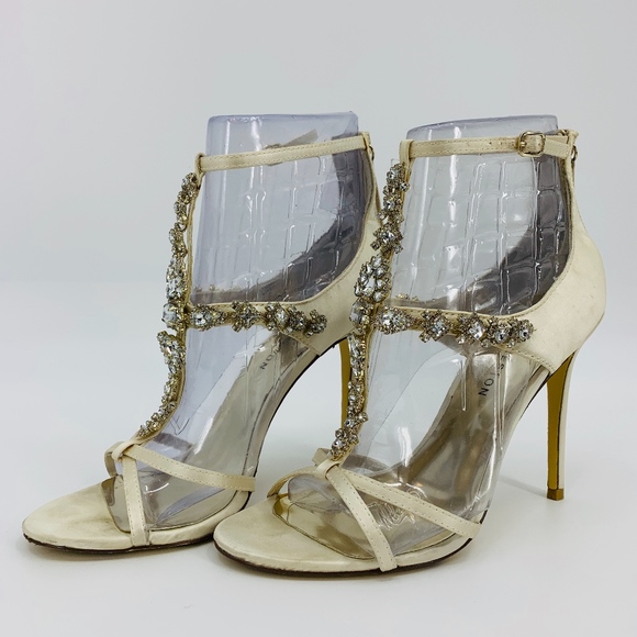 Shoes - Kate Preston Rhinestone Crystal Strappy Heels